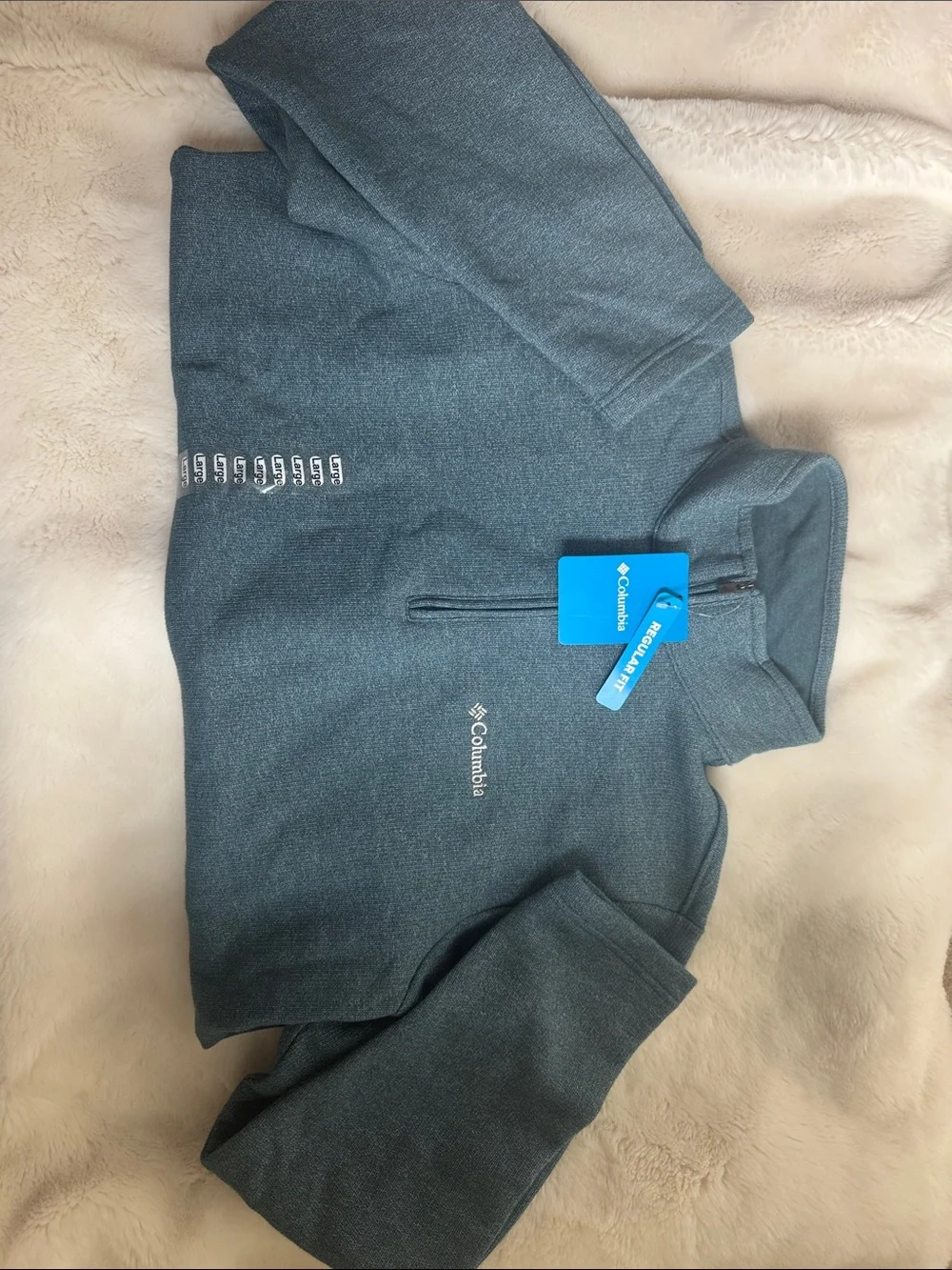 Columbia Men's Teal Gray Half-Zip Pullover